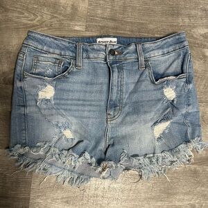 Studio Blue Light Blue Distressed Jean Shorts